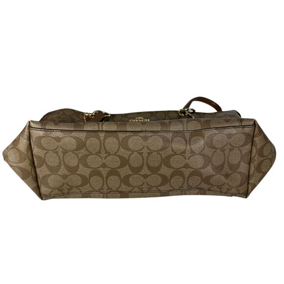 Coach Signature Ava Gold Chain Brown/Beige Tote Shoulder RESERVED FOR D_PULLING - Picture 5 of 9